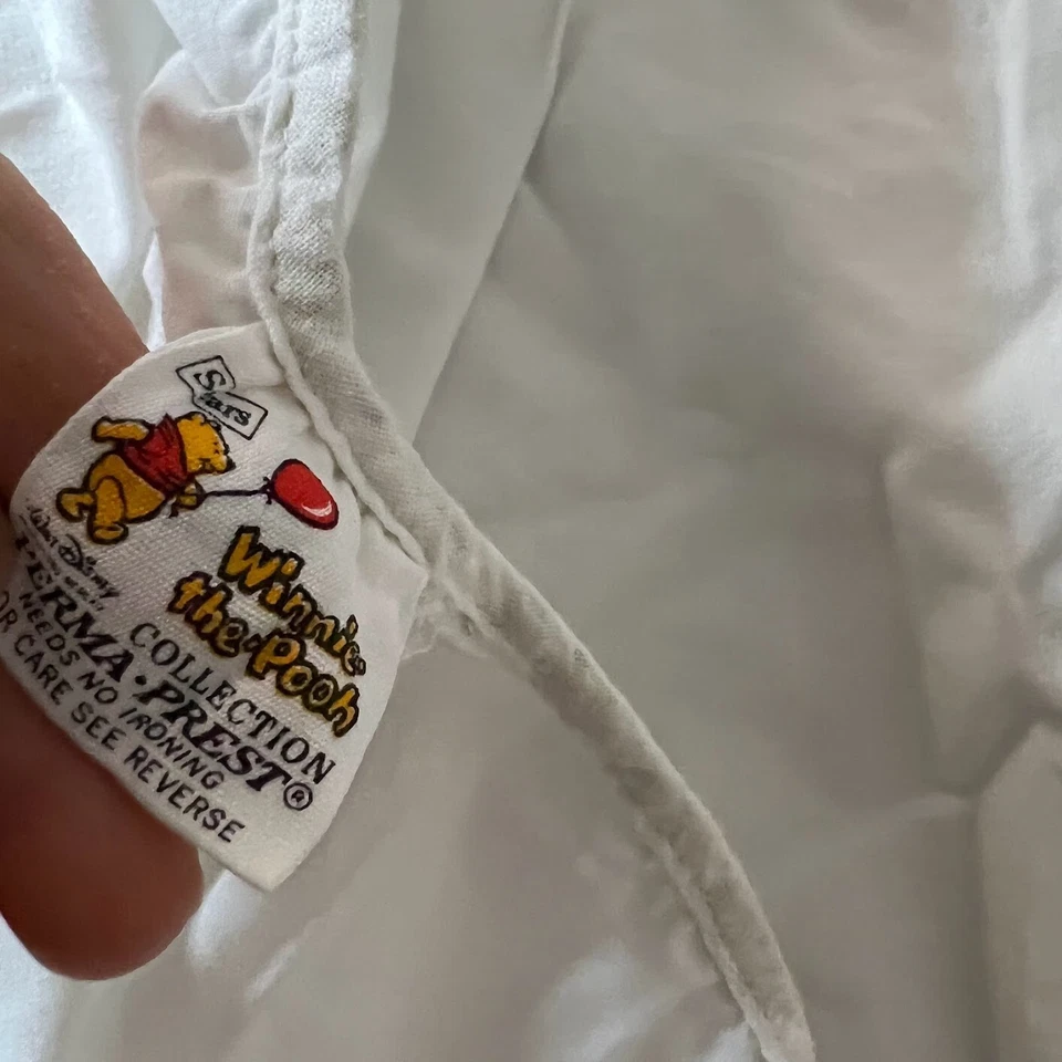 Sábana bajera de colección Winnie the Pooh Disney cuna niño pequeño extremo ajustable Sears años 70 80 Foto 4 de 4