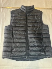 Red Head Brand Co Puffer Vest Large Duck Down Black Quilted Nylon Zip | XL