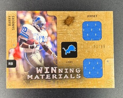 2009 Upper Deck SPx Barry Sanders Winning Materials /99 W-BS Lions