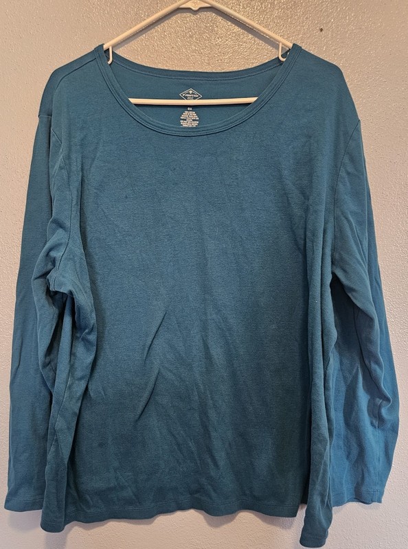 St. John Bay 3X Teal Long Sleeve