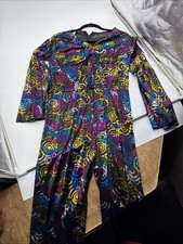 Women s 70s 80s Disco Psychedelic Jumpsuit Halloween Costume, Adult Medium Used