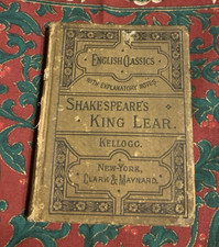 RARE 1885 Antiquarian Book SHAKESPEARES  KING LEAR  Kellogg Publ Clark & Maynard