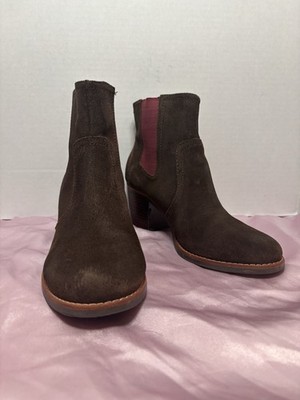 Sperry Top Sider Womens Boots Brown Suede Size 8.5 Floral Pattern Inside