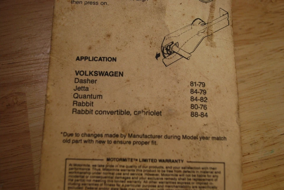 76-88 VOLKSWAGEN VW JETTA RABBIT DASHER QUANTUM Manivela Ventana AYUDA 76918 Foto 2 de 2