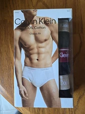 NEW Calvin Klein Men's 100% Cotton Classic Fit 3-Pack Brief XL Black