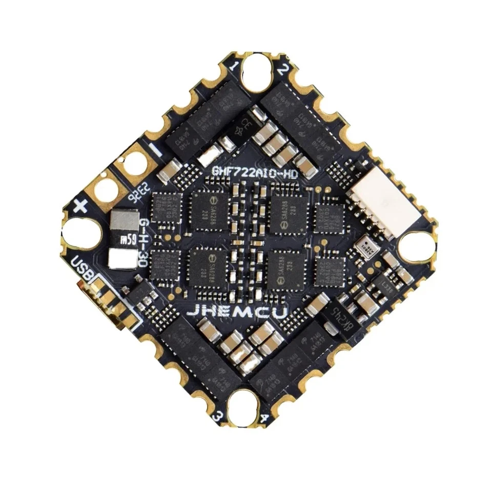 JHEMCU GHF722AIOHD 2S~6S AIO F722 FC Baro OSD BlackBox 40A 4in1 ESC for Drones - Image 4 of 4
