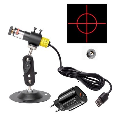 Kreuz im Kreis Strahl Laser USB 5mW  Modul mit Positionierer Halter Fokussierbar