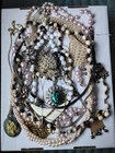 Huge Lot of Vintage Necklaces – Estate Jewelry, Retro, Gold Tone, Costume Mix