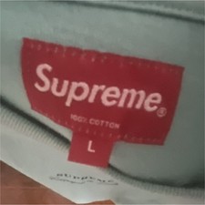 Supreme Light Blue Cotton Men's Crew Neck Logo T-Shirt Size L Short Sleeve