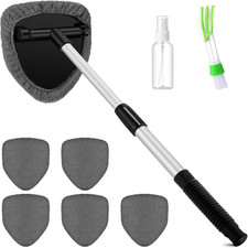 8 Pcs Car Windshield Cleaner Tool Kit with Extendable Handle, Microfiber Towel P