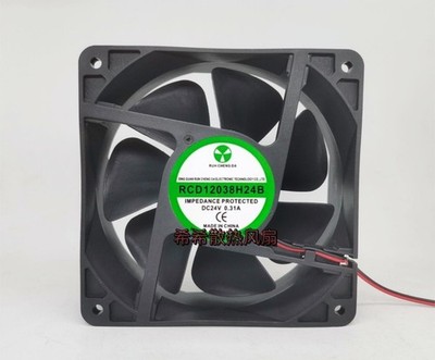 1 PCS RUN CHENG DA Fan RCD12038H24B DC24V 0.31A 12038 12cm 2 wire cooling fan #n