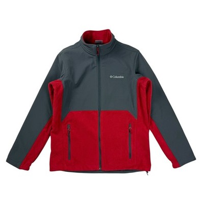 Columbia Full Zip Softshell Fleece Jacke Gr. M rot grau Outdoor Windbreaker