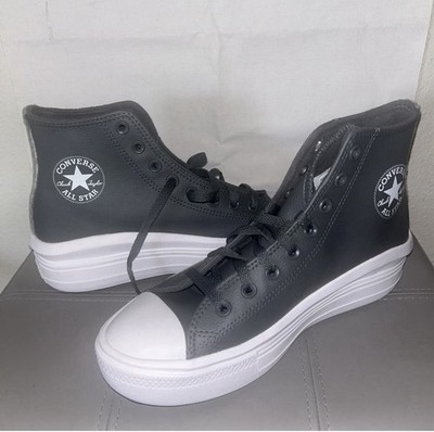 Converse CTAS Move Hi Platform Sneakers Leather Utility Grey Women's Size 7.5