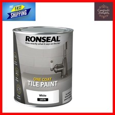 Professional White Satin One Coat Kitchen Bathroom Tile Paint 750ml