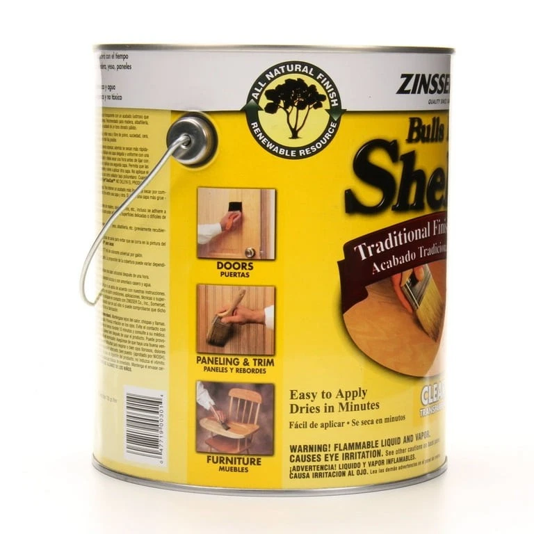 Zinsser Bulls Eye 304H Clear Shellac 1 Qt acabado y sellador de madera de secado rápido Foto 2 de 2