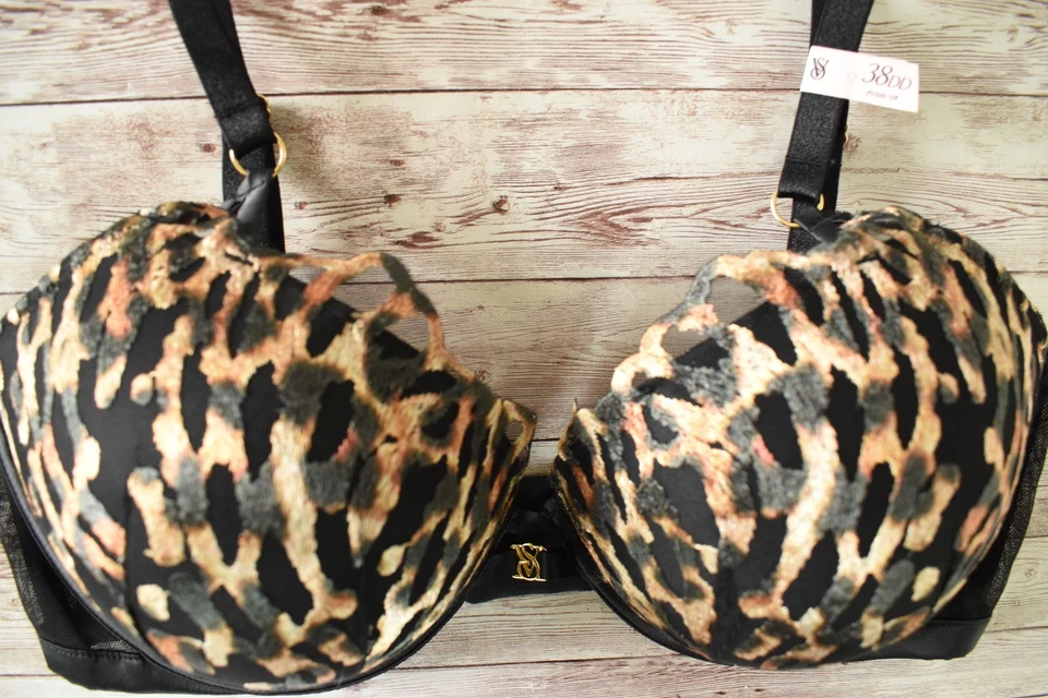 Sutiã Victoria's Secret 38DD *MUITO SEXY* BORDADO DE RENDA *Leopardo Preto* - Imagem 2 de 4