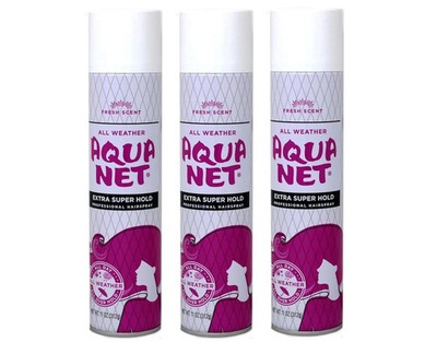 AQUA NET Hairspray FRESH SCENT -  EXTRA SUPER HOLD 11oz ( 3 pack ) pink