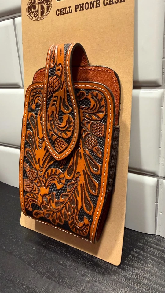 Funda para Smartphone 3D Belt Co® Bellota Natural Cuero Tocada a Mano - NUEVA Foto 3 de 4