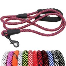 Heavy Duty Rope Dog Leash 6Ft, 1/2 Thick Nylon Pet Training Leash, Soft Padded