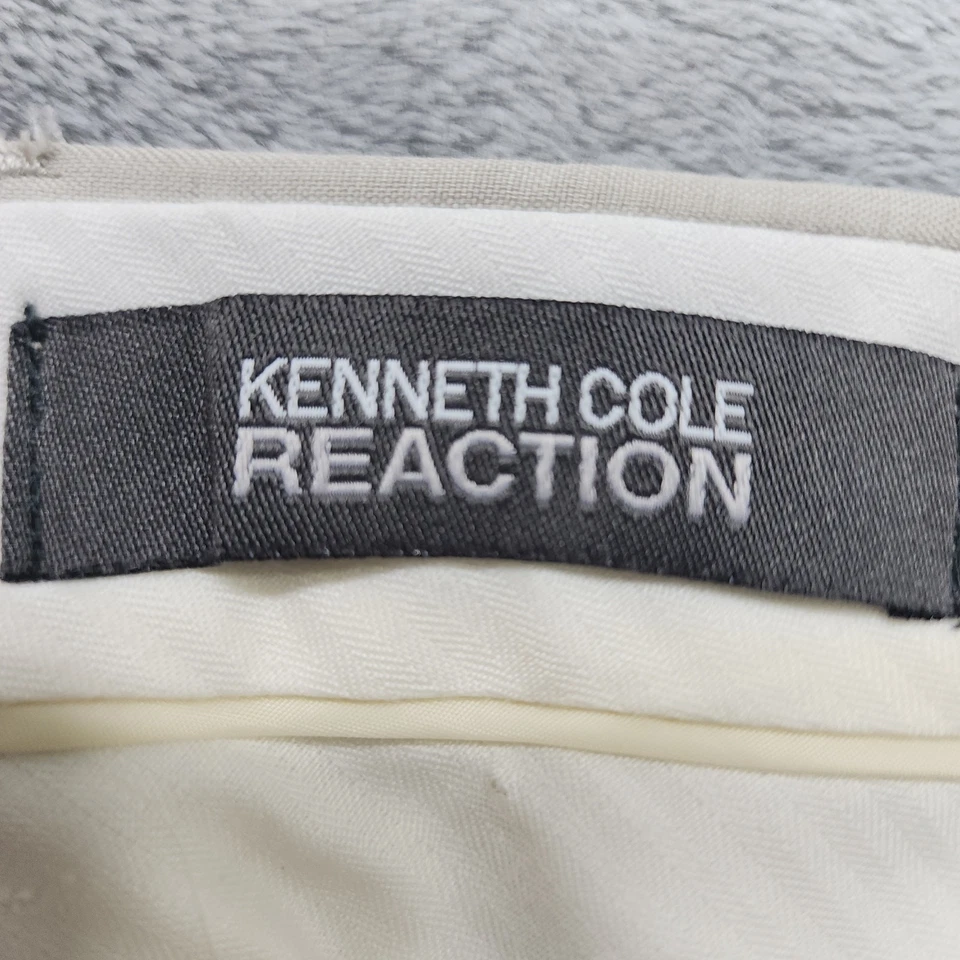 Pantalones Kenneth Cole Reaction Para Hombre 30X30 Beige Caqui Frente Plano Pierna Recta Foto 4 de 4