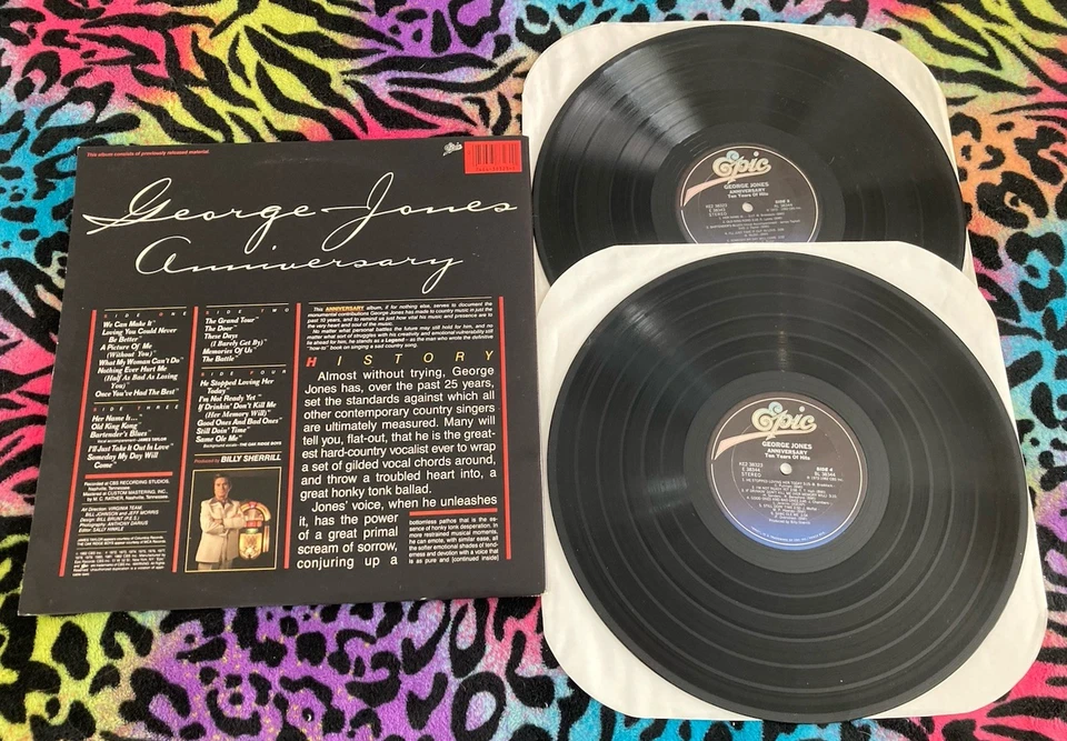 George Jones Anniversary/10 Years Of Hits! 2Lp/Gtfild/1982/Epic!NM Vinyl/VG++Jkt - Image 2 of 4