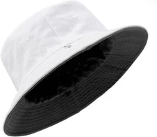 Zylioo Oversize XXL 100% Cotton Bucket Hat,Reversible XX-Large, Black-white 