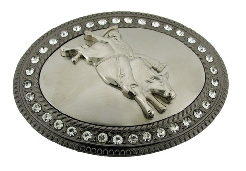Cinturón Toro Hebilla OX Hombres Mujeres Nuevo Vaquero Occidental Vaquera Rodeo Dorado Plata Metal - Imagen 3 de 29