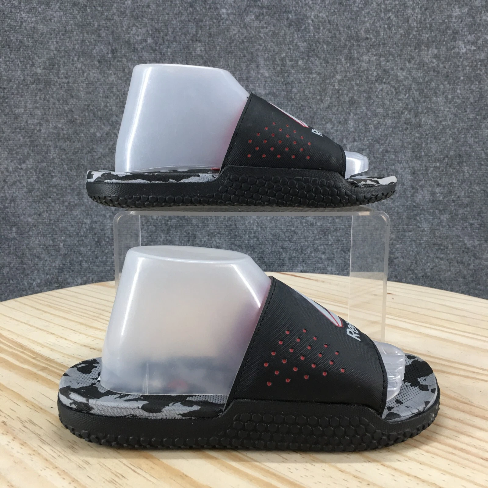 Sandali Reebok Youth 2 Ragazzi Pervade Doppia Densità Slip On Ballerine Slide Nero Grigio