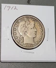 1912 Barber Half Dollar - Higher Grade - Poss. Old Cleaning - Nice Toning