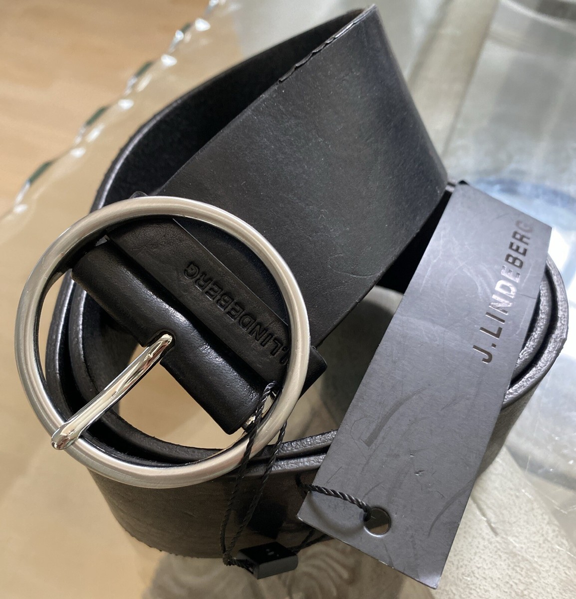 NWT J.Lindeberg belt J.Lindeberg Bridger Nubuck Leather Belt JL Navy | TRENDYGOLF USA main image 3