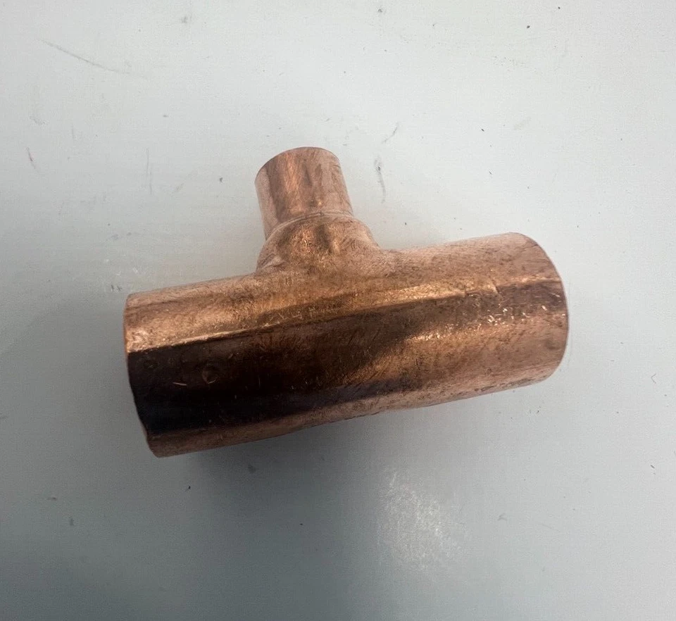 QTY 50 NIBCO Wrot Copper, Cup x Cup x Cup, 1/2 in x 1/2 in x 1/4 in Copper Tube - Image 3 of 4