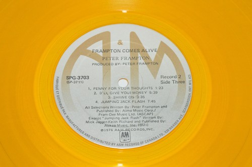PETER FRAMPTON Frampton Comes Alive 2-LP 1976 A&M Canada Gold Vinyl SPG-3703 - Picture 5 of 6