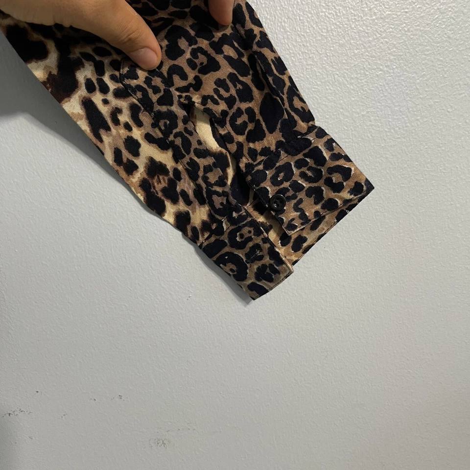 XL-ROBERTO CAVALLI 女式丝绸纽扣衬衫动物印花 #3 — 第 4/4 张图片