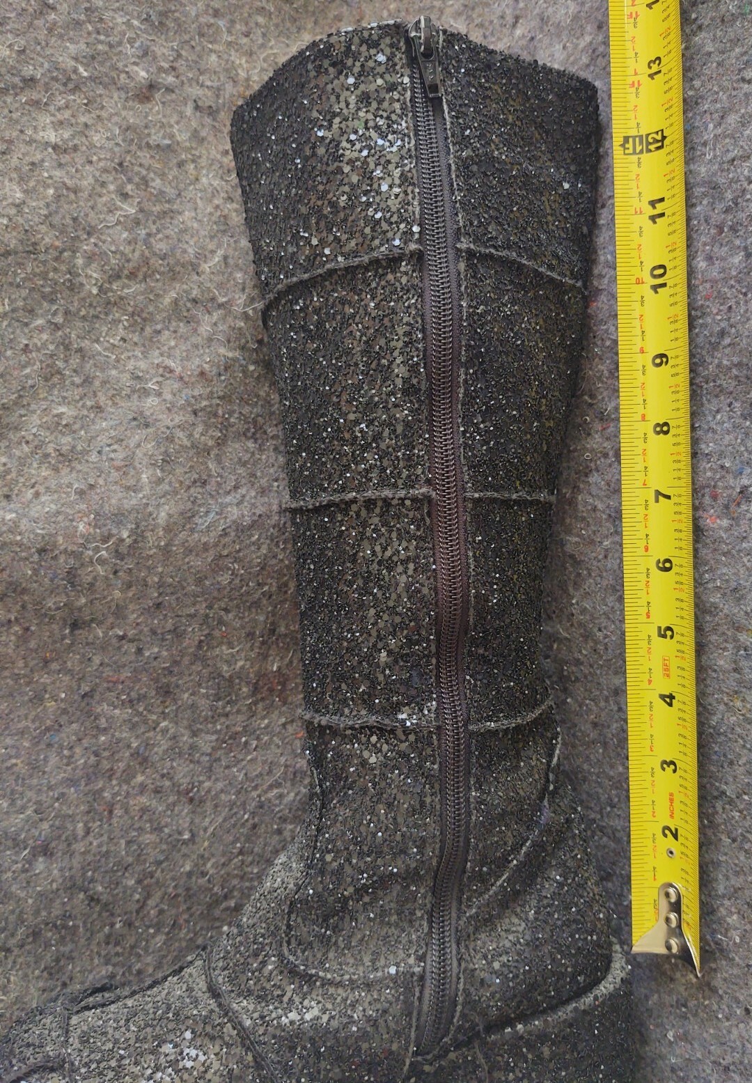 Demonia Stack 301 Black Sequins 7" Platform knee … - image 7