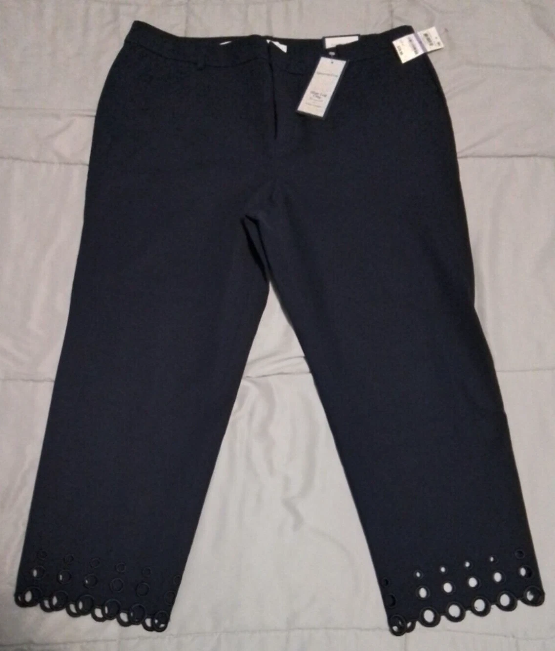 Charter Club Pants Womens Slim Leg Crop Size 18 Blue NWT
