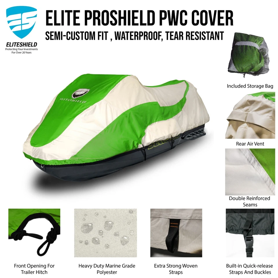 EliteShield Kawasaki ZXi 750 900 1100 Jet Ski PWC cubierta impermeable remolcable Foto 2 de 4