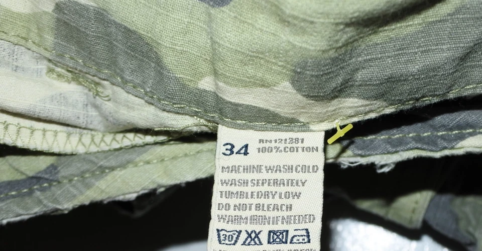 Mens 34 Ditch Plains Ripstop Cotton Summer Camouflage Cargo Shorts Camo - Image 3 of 4