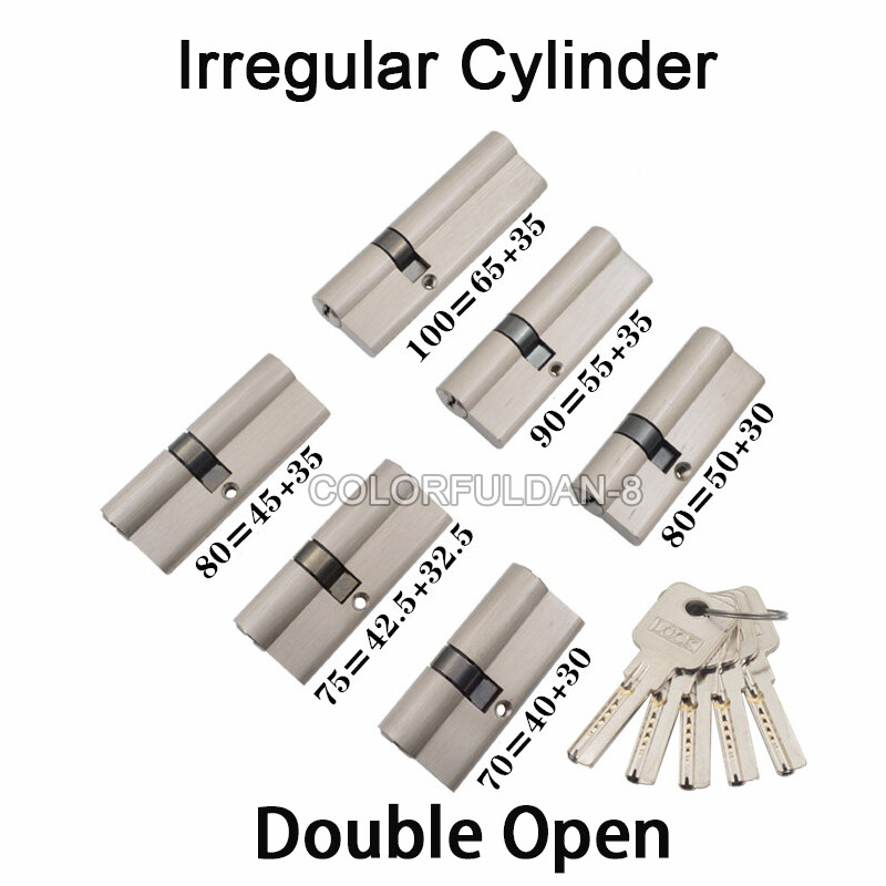 1PCS 70 75 80 90 100mm Door Irregular Brass Lock Cylinder