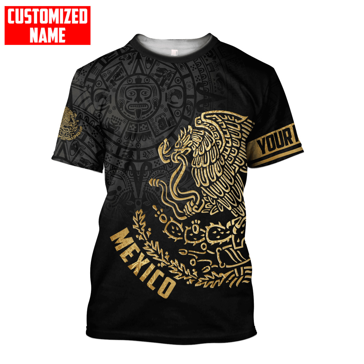 Personalized Mexico Aztec Calendar Gold Combo T-shirt Mexico Mexican Shirt  Mexic | eBay
