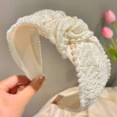Vintage Elegant Pearl Embellished Headband 1pc elegant vintage style pearl headband pearl - Temu Oman main image 4