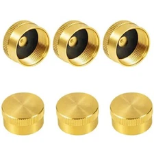 ANPTGHT 6pcs Refill Propane Bottle Cap Solid Brass 1lb Propane Tank Sealed Cap U