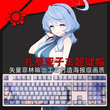 Blue Archive Amau Ako RGB PBT Cherry MX Keycaps For Mechanical Keyboard 108 Keys