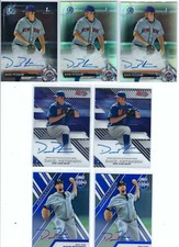 2017 BOWMAN CHROME DRAFT REFRACTOR RC AUTO LOT (7 CARDS) DAVID PETERSON 