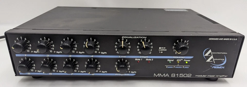 Peavey Architectural Acoustics MMA 81502 8-Channel Modular Mixer/ Amplifier Amp - Image 4 of 4