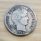 1913-P Barber Dime 10C Silver - Very Fine (VF)