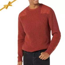 Men's 100 Soft Cotton Knitted Sweater Medium Rust