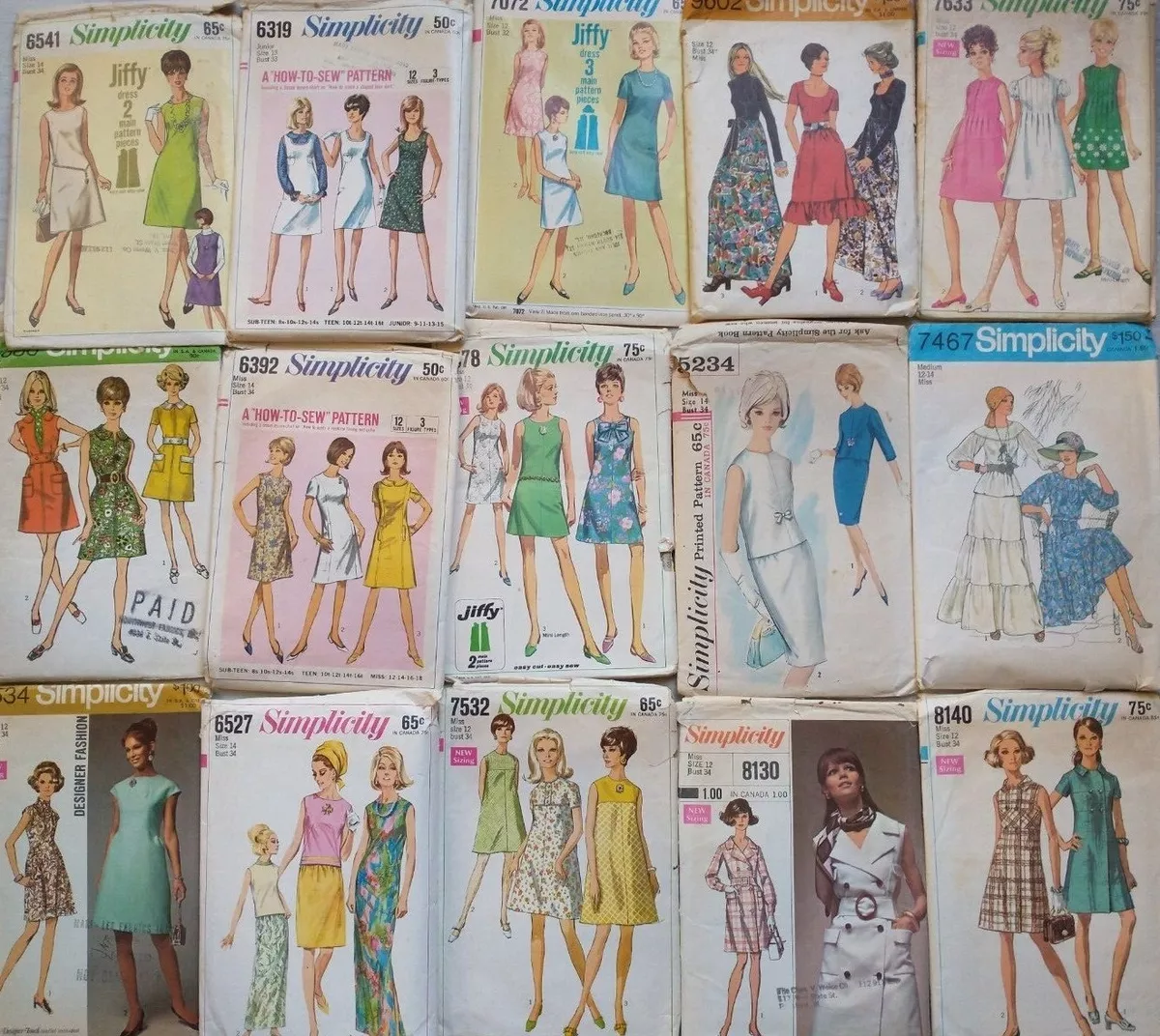 Real Vintage Sewing Patterns Classic Elegant 60s-70s Dresses -U PICK! Lot #  35