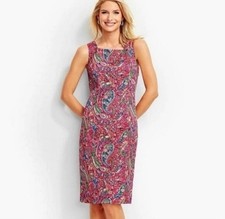 Talbots Women’s Size 6 Sleeveless Round Neck Bonaire Paisley sheath dress