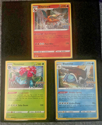 Charizard Blastoise Venusaur 010 017 003/078 Kanto Starters Stage 3 Pokemon GO T