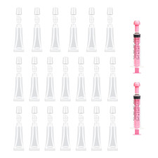 20 PCS Empty Lip Gloss Tubes - 10Ml Clear Lip Balm Tubes with 5Ml Syringes - Ref